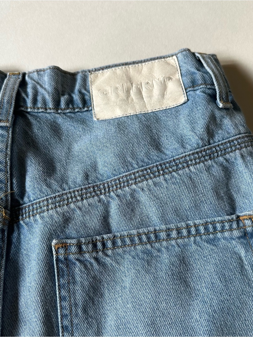 GRLFRND Milla Cargo Straight-Leg Jeans | Light Wash | Made in LA | Premium Denim - Picture 10 of 11